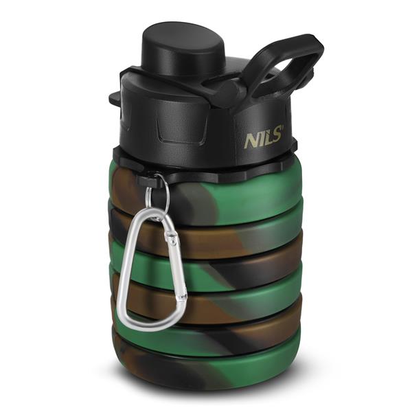 Skládací silikonová láhev NILS Camp NC4106, 500ml., zelená