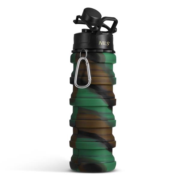 Skládací silikonová láhev NILS Camp NC4106, 500ml., zelená
