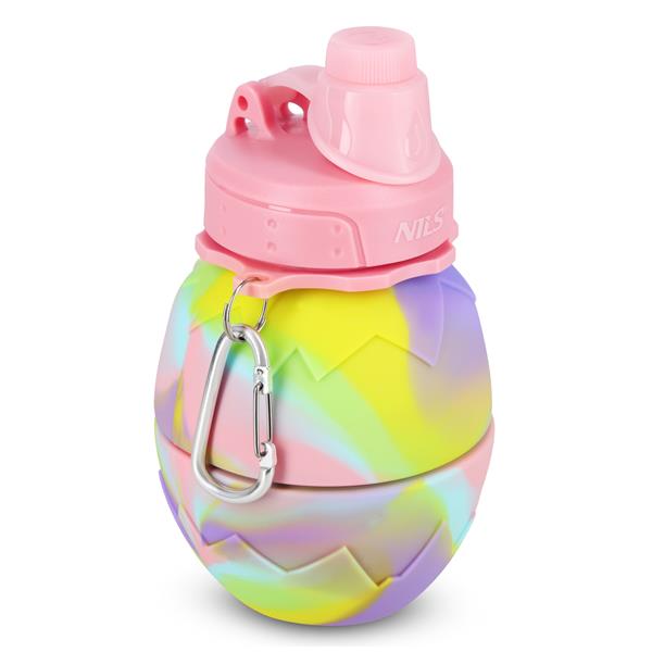 Skládací silikonová láhev NILS Camp NC4102, 700ml, růžová