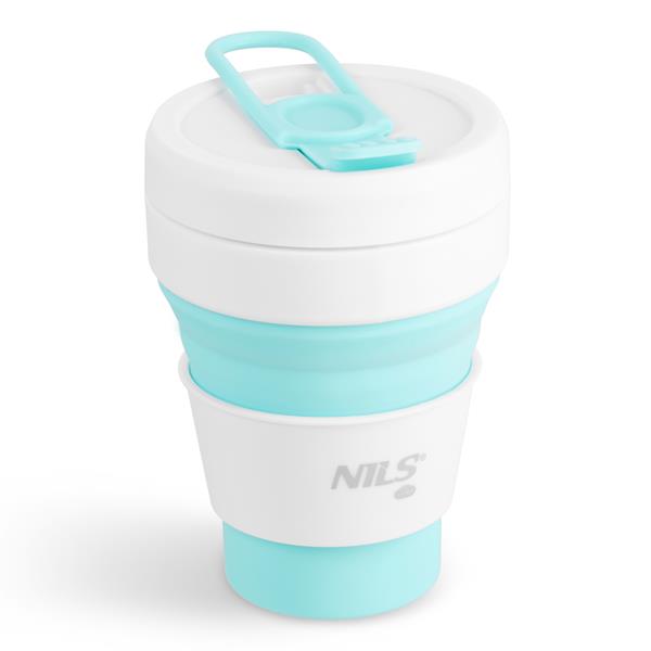Skládací silikonový hrnek NILS Camp NC4103, 355ml, mátová