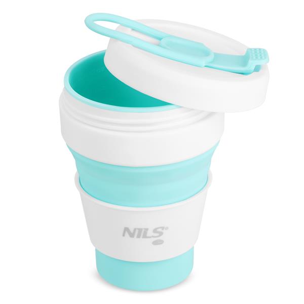 Skládací silikonový hrnek NILS Camp NC4103, 355ml, mátová