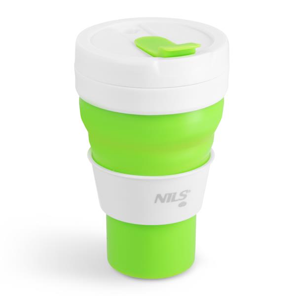 Skládací silikonový hrnek NILS Camp NC4103 600ml světle zelený