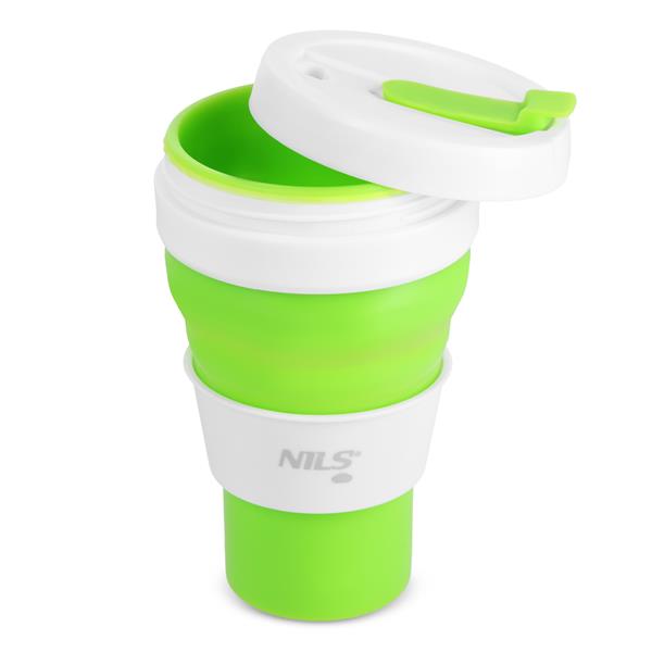 Skládací silikonový hrnek NILS Camp NC4103 600ml světle zelený