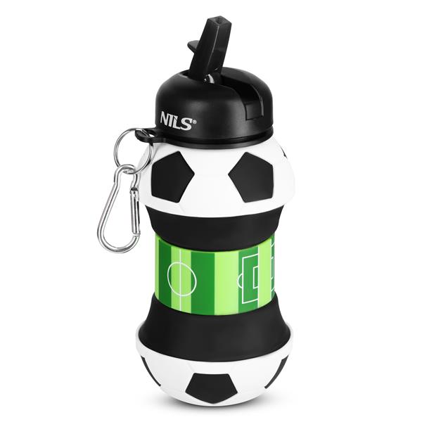 Skládací silikonová láhev NILS Camp NC4104, 550ml, fotbal