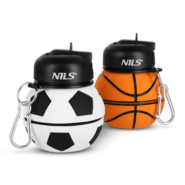 Skládací silikonová láhev NILS Camp NC4104, 550ml, fotbal
