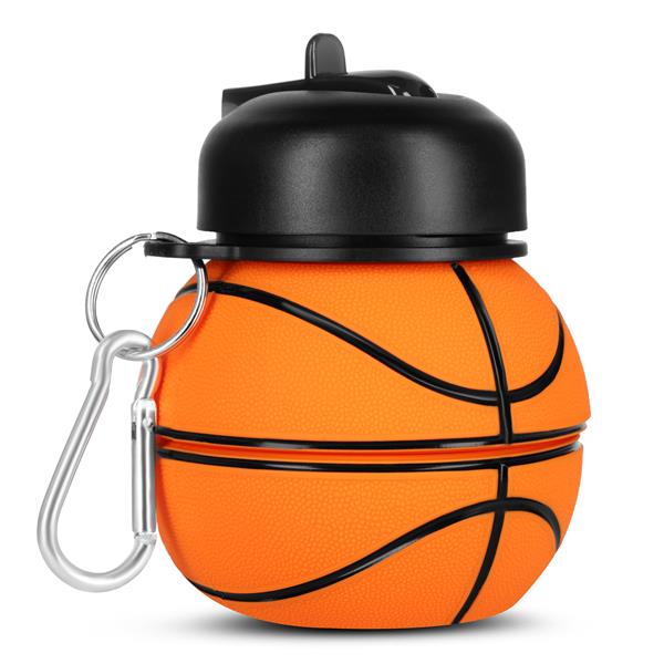 Skládací silikonová láhev NILS Camp NC4104, 550ml, basketbal