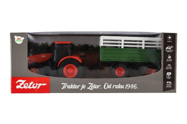 RC traktor Zetor s vlečkou na dálkové ovládání, 42cm