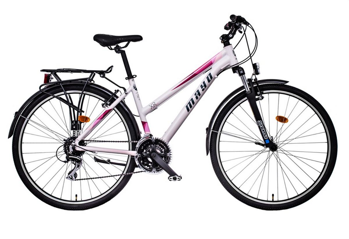 Mayo XR Tour Trek Flat Dámské trekové kolo bílo-růžová