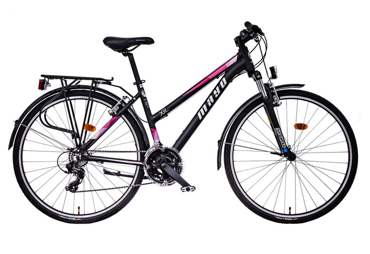 Mayo XR Tour Trek Flat Dámské trekové kolo černo-růžové