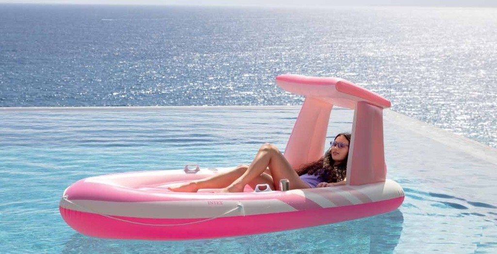 Intex 57804 Nafukovací lehátko PINK PARADISE BOAT FLOAT, 244x119x97cm