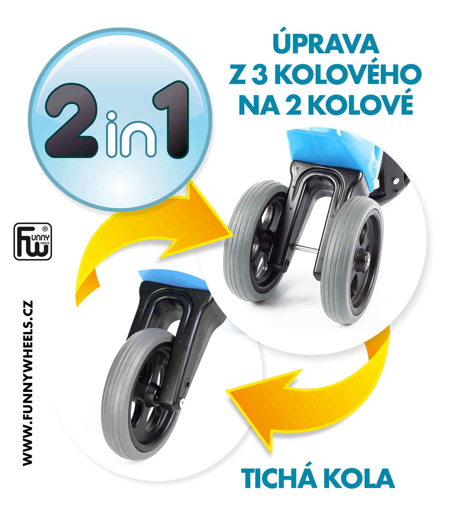 Odrážedlo FUNNY WHEELS Rider Sport modré 2v1