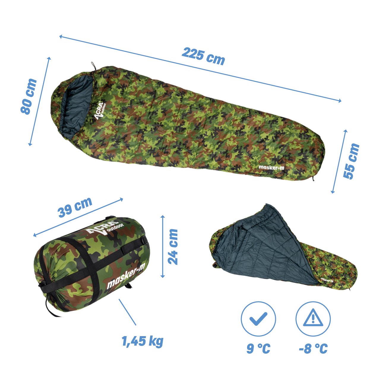Acra spací pytel Masker-M maskáčový - mumie