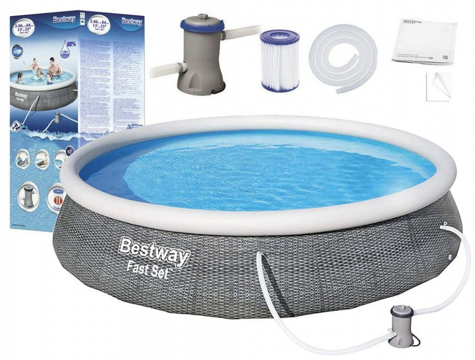 Bestway 57376 Bazén samostavěcí 396x84cm s filtrem