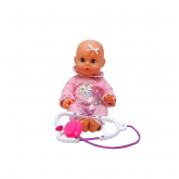 Dimian Panenka Bambolina se stetoskopem a kojeneckou lahvičkou 33 cm