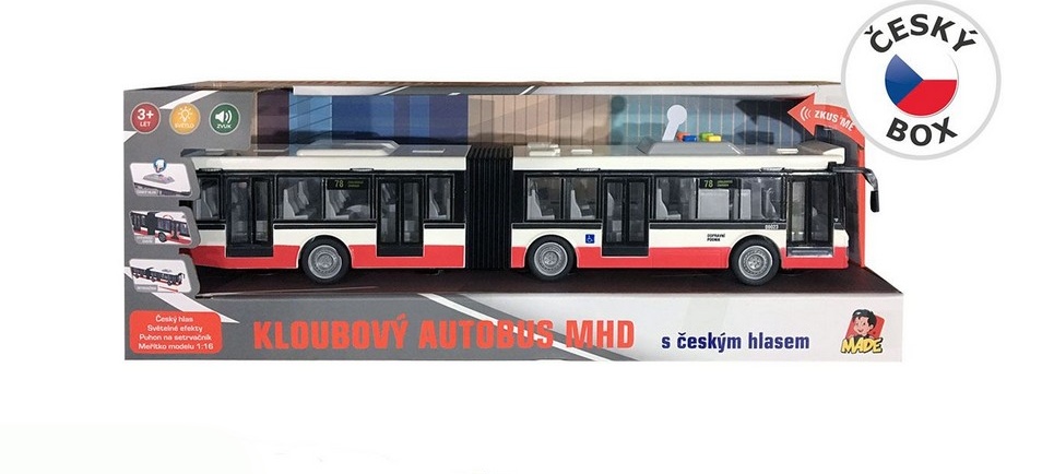 Made Autobus na setrvačník 44 cm, mluví česky