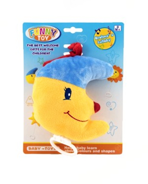 Teddies Hrající strojek natahovací plyš měsíček 16cm