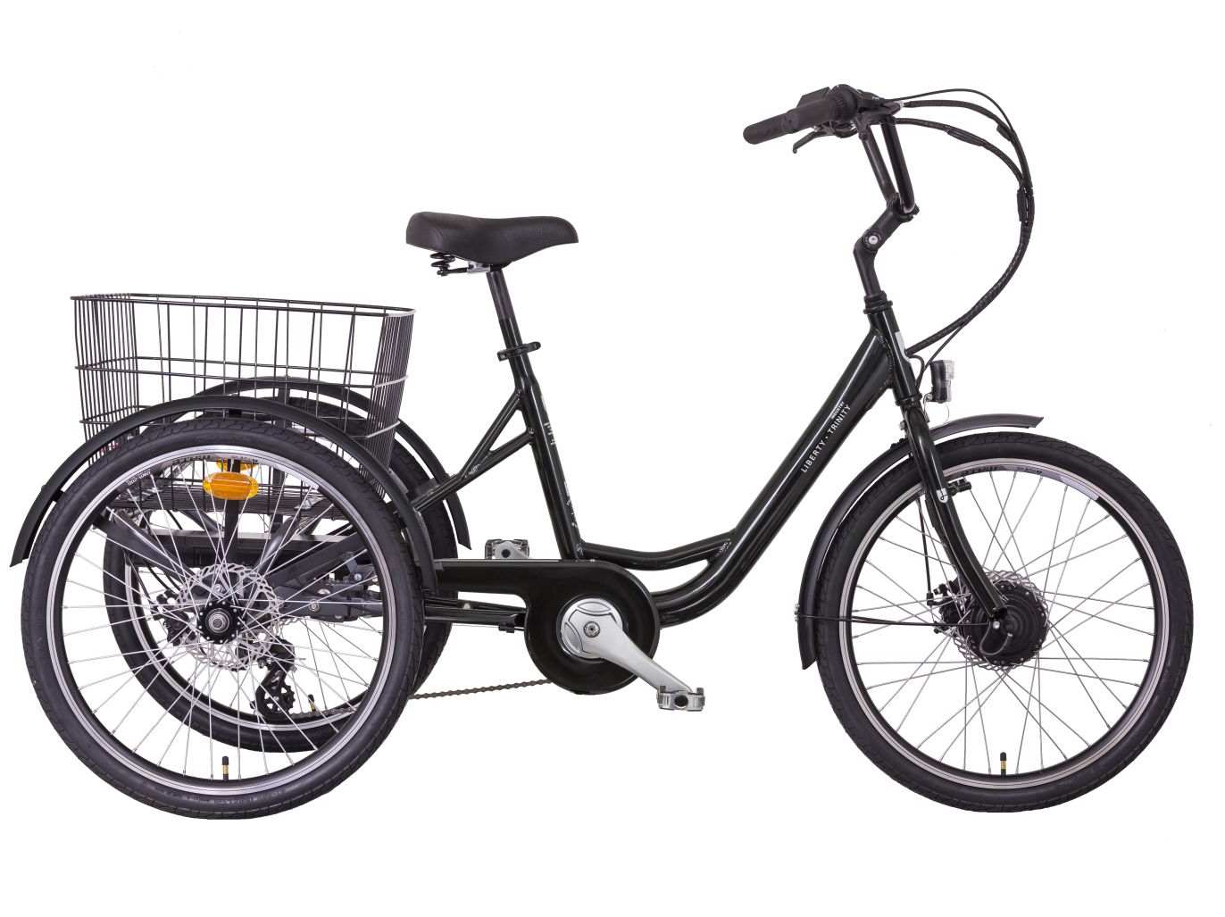 LIBERTY TRINITY e-trojkolka 24" 6spd Disk, rám 18", černá, 36V 10,4Ah