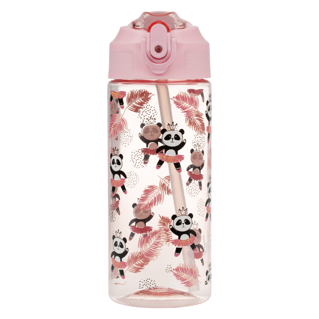BAAGL Tritanová láhev na pití s brčkem Panda 500 ml