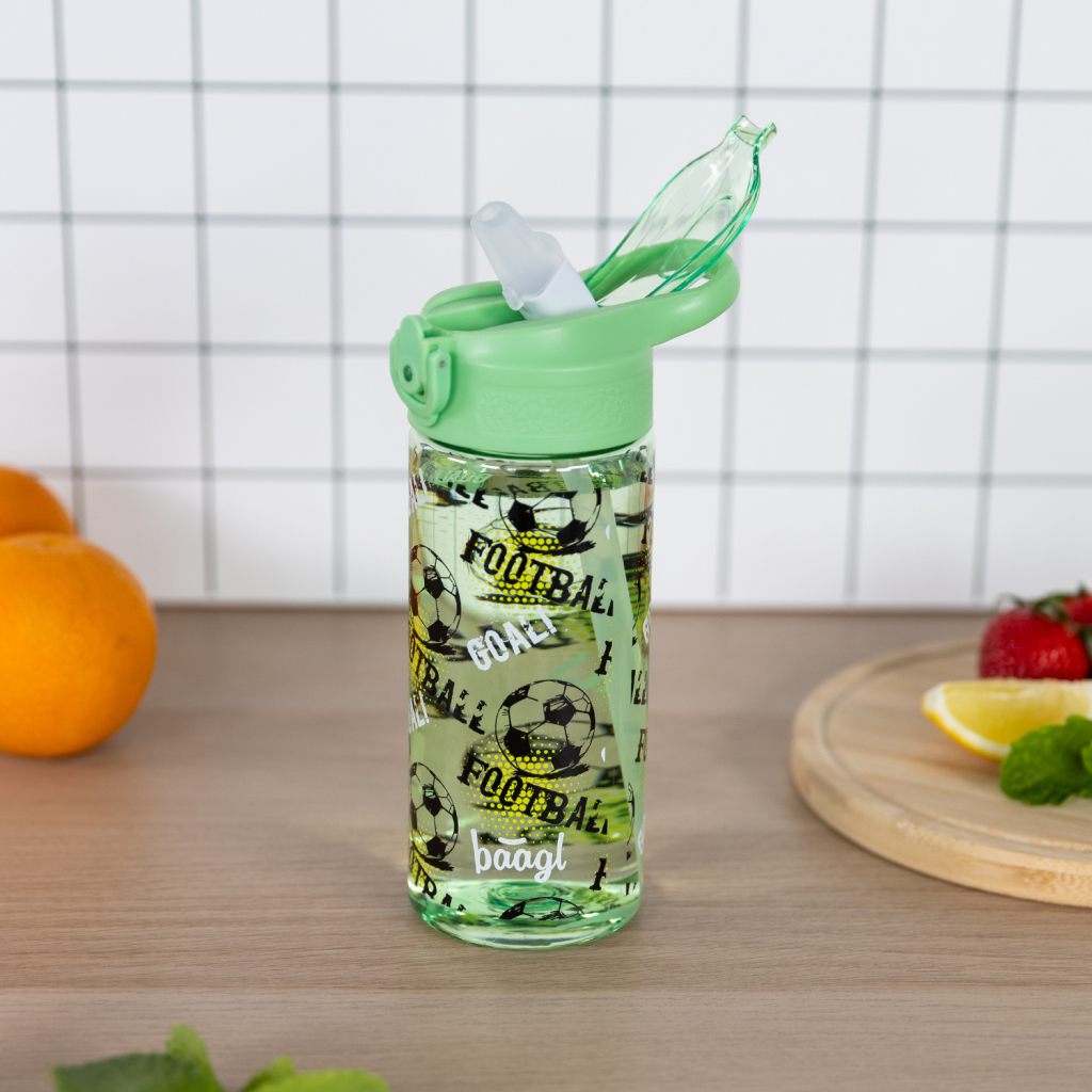 BAAGL Tritanová láhev na pití s brčkem Fotbal 500 ml