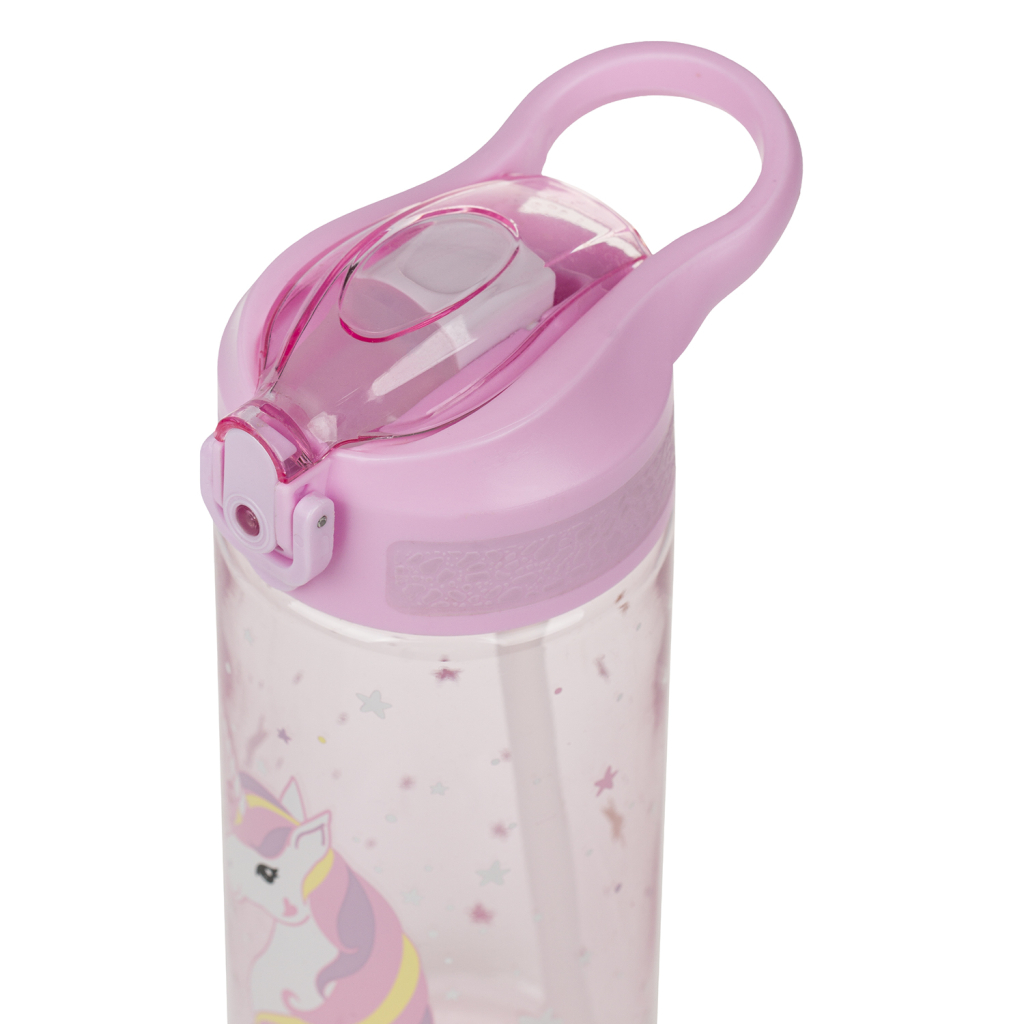 BAAGL Tritanová láhev na pití s brčkem Rainbow Unicorn 500 ml