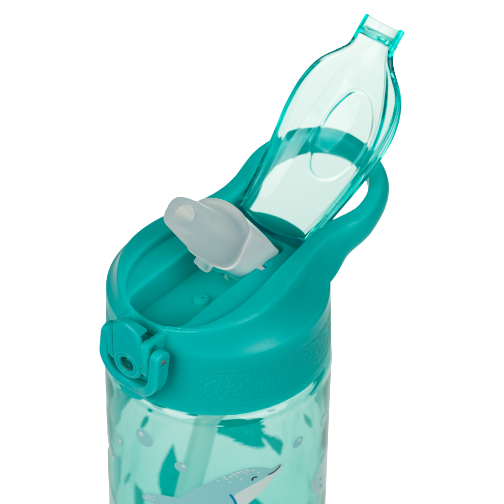 BAAGL Tritanová láhev na pití s brčkem Delfín 500 ml