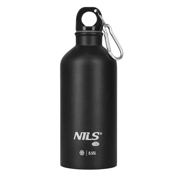 NILS Camp NC3801 Nerezová turistická láhev, černá, 550 ml