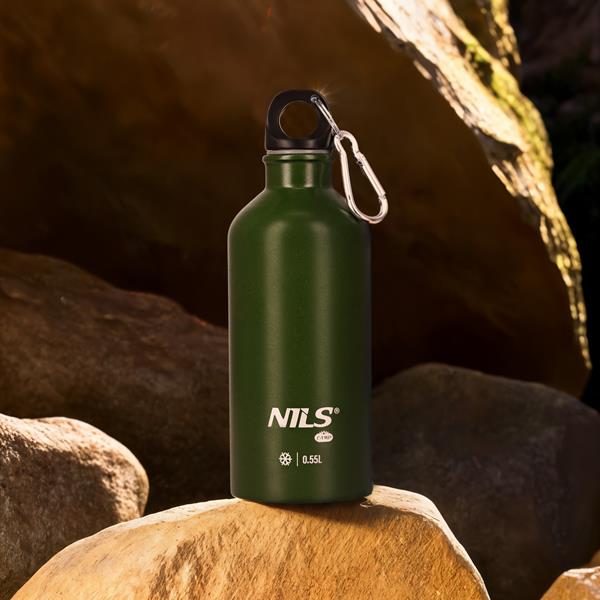 NILS Camp NC3801 Nerezová turistická láhev, zelená 550 ml