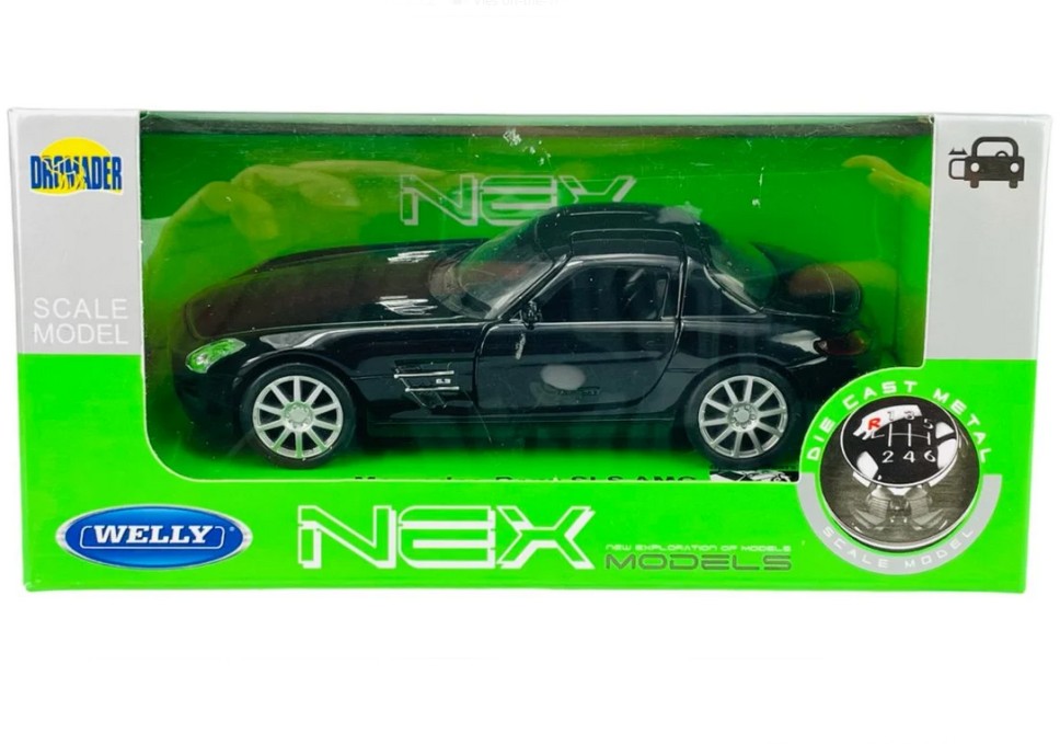 Welly Mercedes-Benz SLS AMG, černý 1:34-39