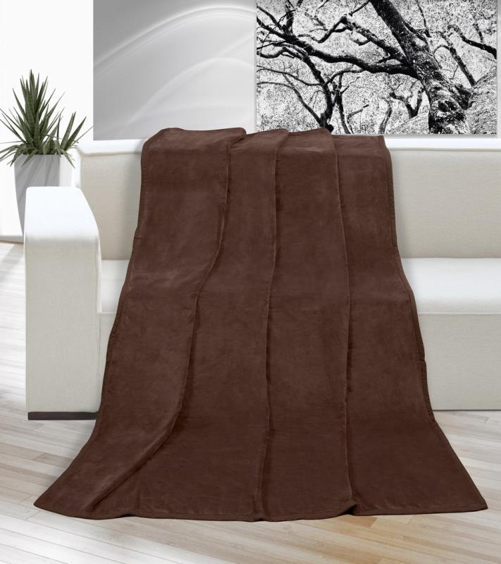 Bellatex Přikrývka Korall micro Tmavě hnědá - 150x200 cm