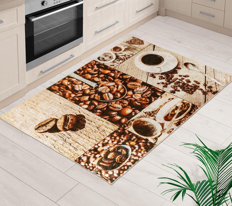 Bellatex Koberec běhoun 3D tisk, Kávová zrna - 80x120 cm