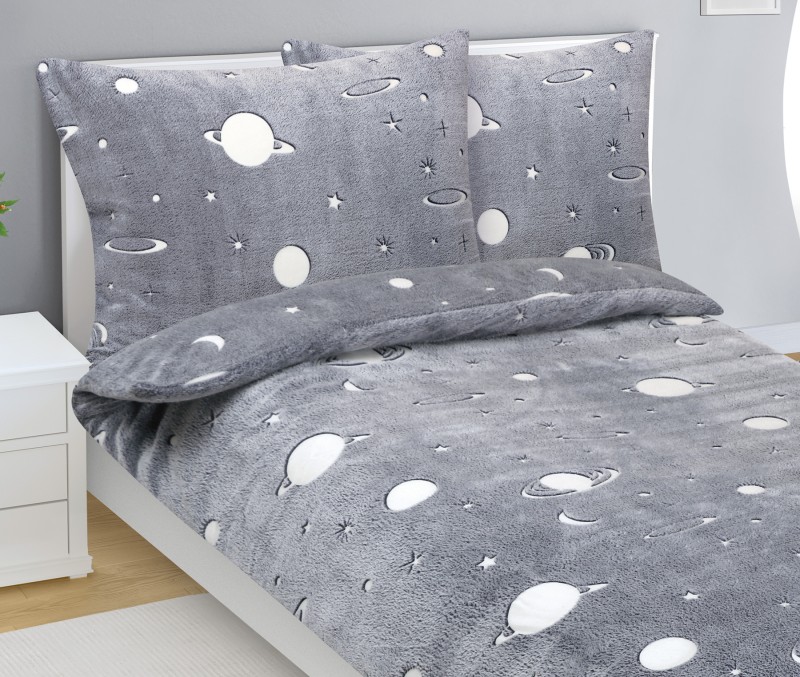 Bellatex Povlečení MIKROFLANEL, Šedý vesmír - 140x200, 70x90cm