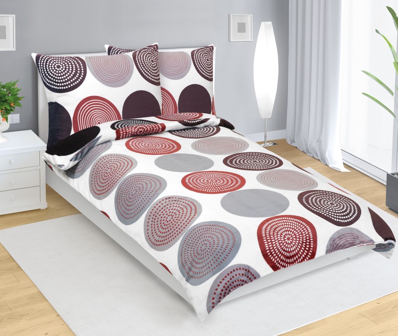 Bellatex Povlečení MIKROFLANEL - Červená Mandala - 140x200, 70x90cm