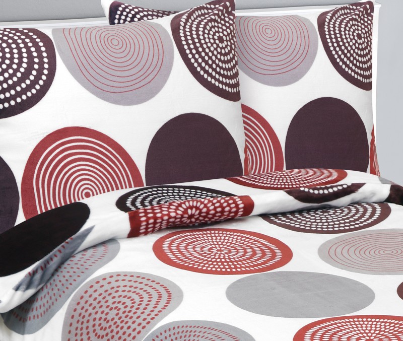Bellatex Povlečení MIKROFLANEL - Červená Mandala - 140x200, 70x90cm