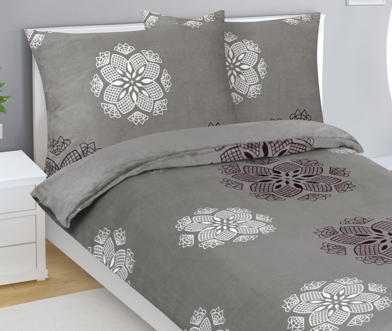 Bellatex Povlečení MIKROFLANEL, Šedá vločka - 140x200, 70x90 cm