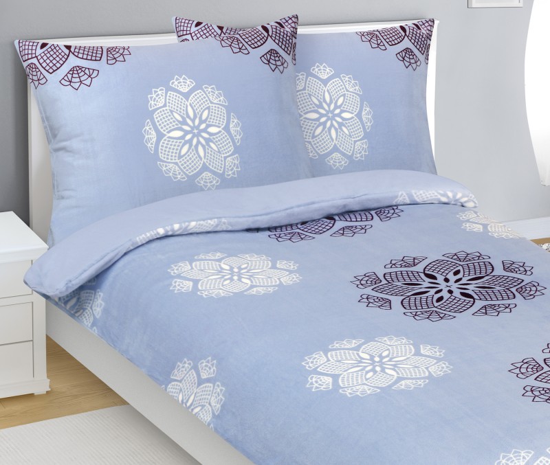 Bellatex Povlečení MIKROFLANEL, Modrá vločka - 140x200, 70x90 cm