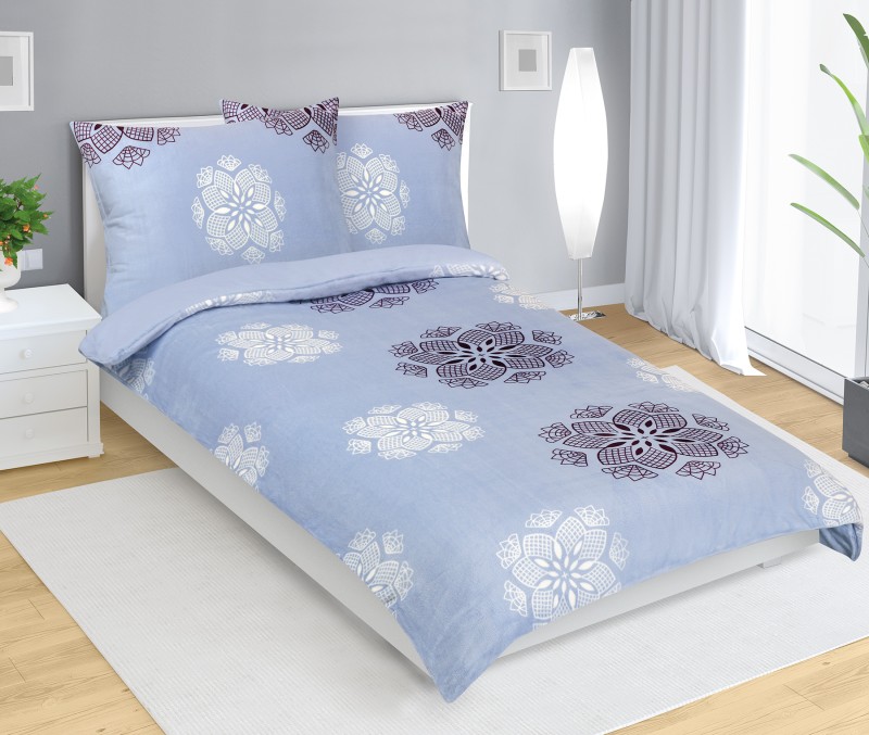 Bellatex Povlečení MIKROFLANEL, Modrá vločka - 140x200, 70x90 cm