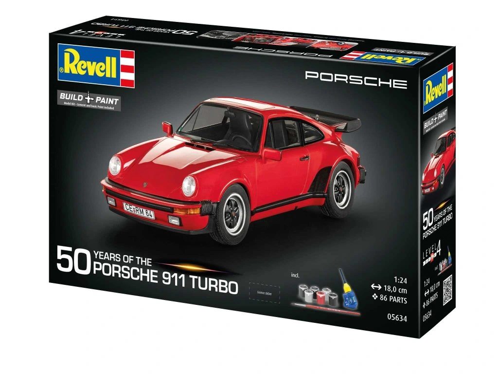 Revell Gift-Set auto 05634 Porsche 911 Turbo (50th Anniversary) 1:24