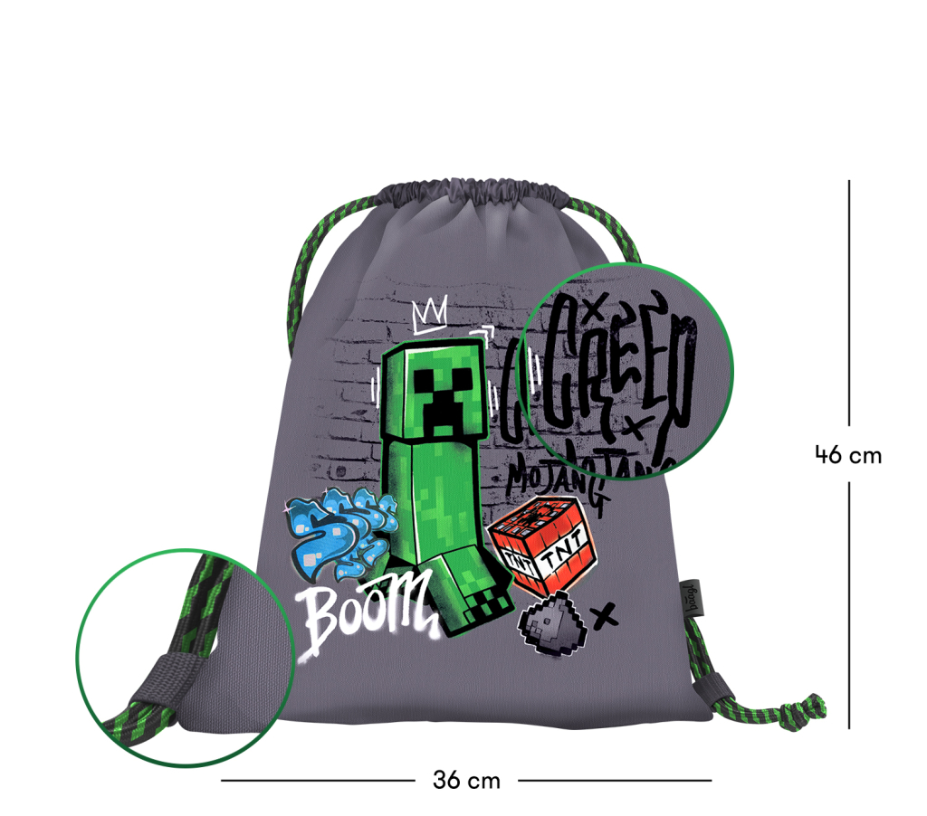 BAAGL SET 3 Skate Minecraft TNT: Batoh, Etue, Sáček