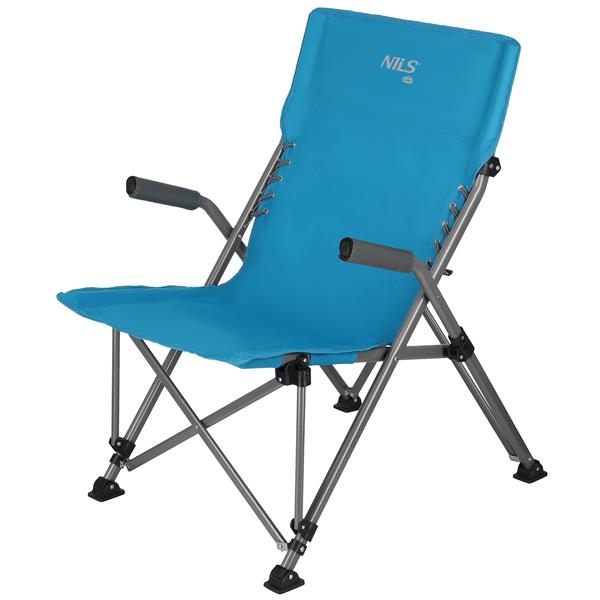 Turistické skládací křeslo NILS Camp NC3704 modré, nostnost 120 kg