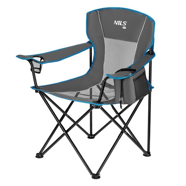 Skládací turistická multifunkční židle NILS Camp NC3706 šedá, nostnost 120 kg