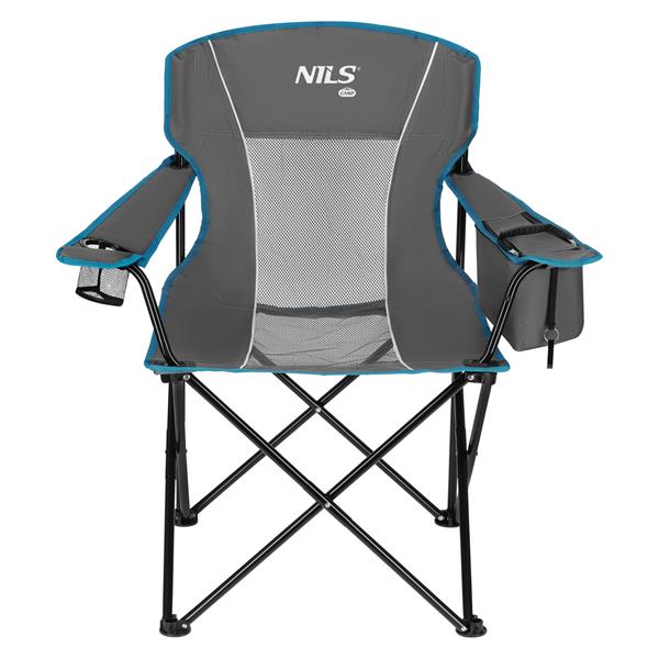 Skládací turistická multifunkční židle NILS Camp NC3706 šedá, nostnost 120 kg