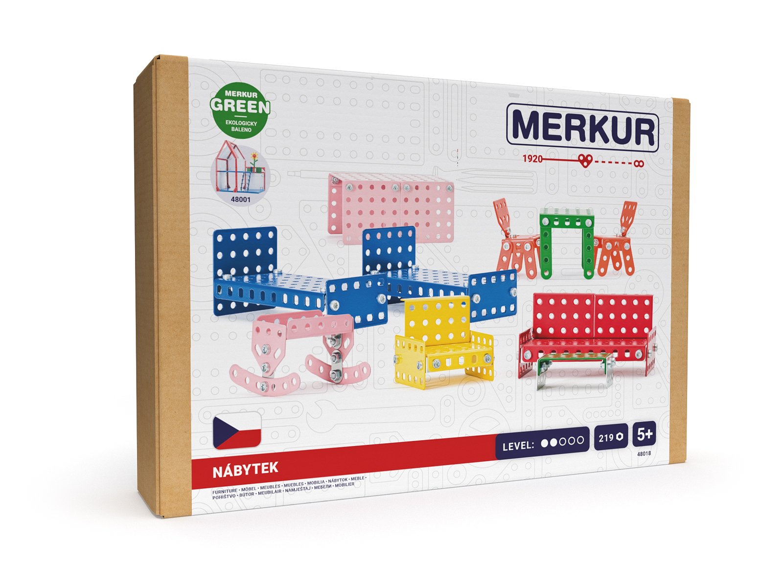Merkur Příslušenství k domečku pro panenky - nábytek, 219 dílků