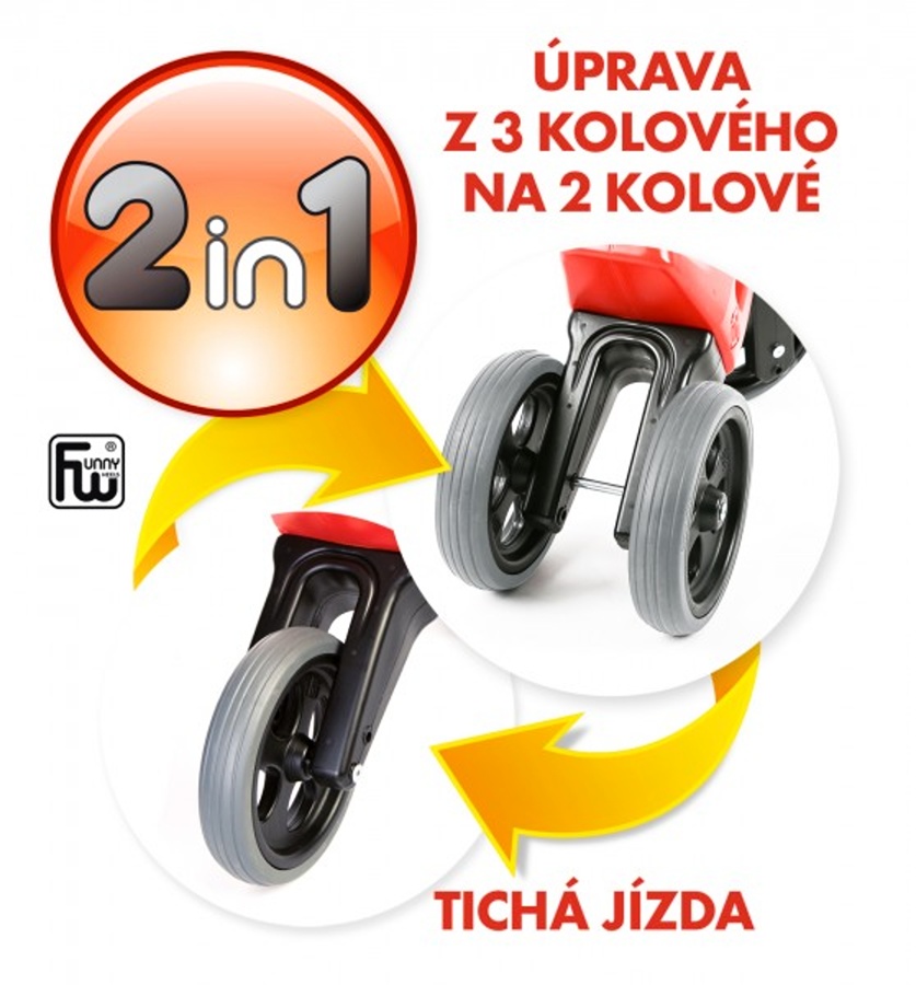 Odrážedlo FUNNY WHEELS Rider Sport červené 2v1