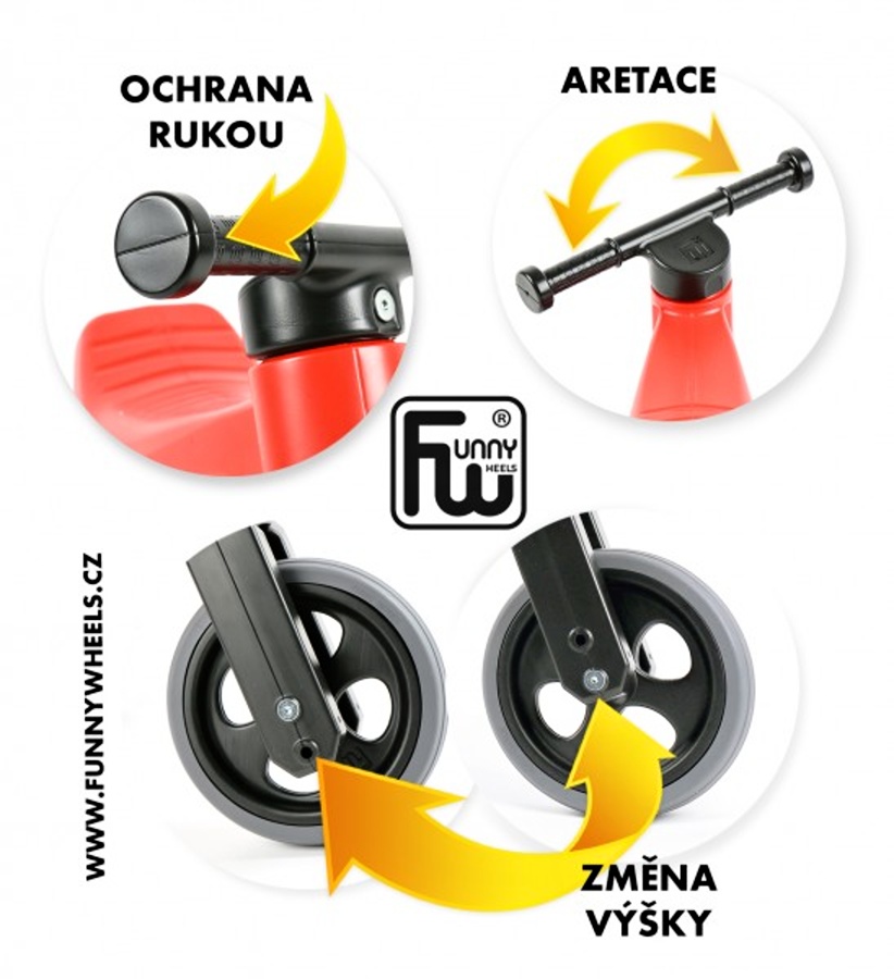 Odrážedlo FUNNY WHEELS Rider Sport červené 2v1