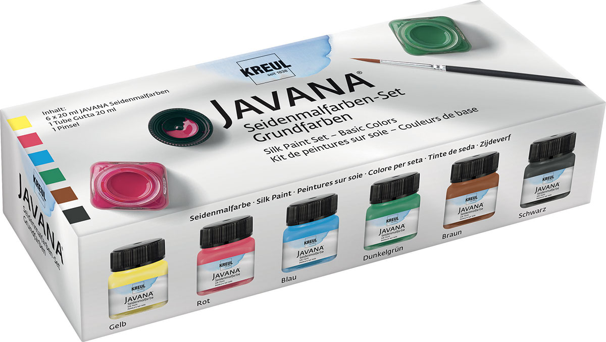 Kreul Sada Barev na hedvábí JAVANA 6 x 20 ml základní