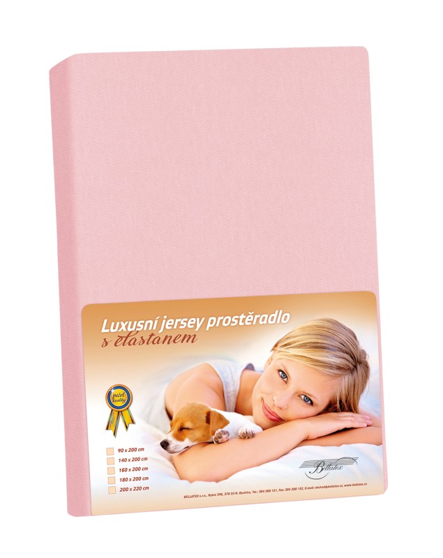 Bellatex Prostěradlo Jersey LUX, Růžové - 140x200 cm
