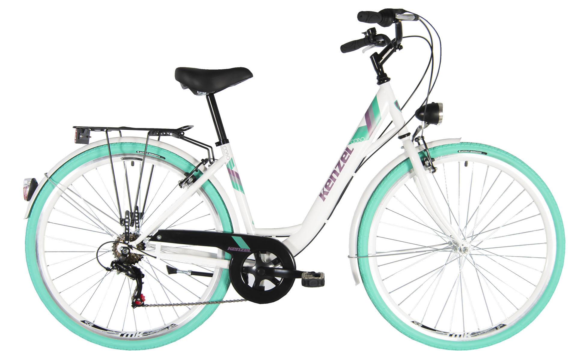 Kenzel Městské kolo Corso Royal 6spd 28" 2026 bílo-tyrkysové