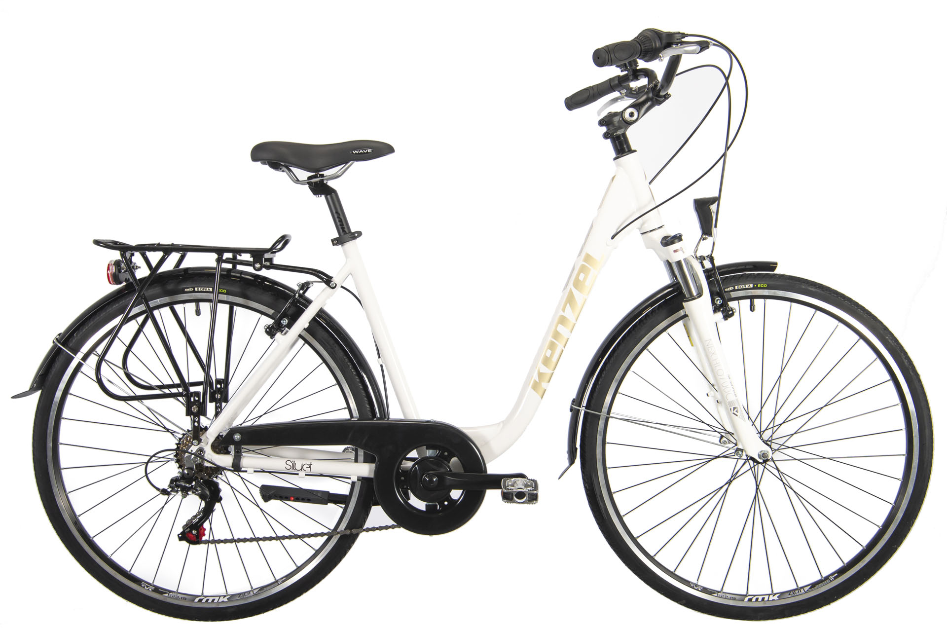 Kenzel Městské kolo Siluet Royal 6spd 28" 2026 bílo-zlaté