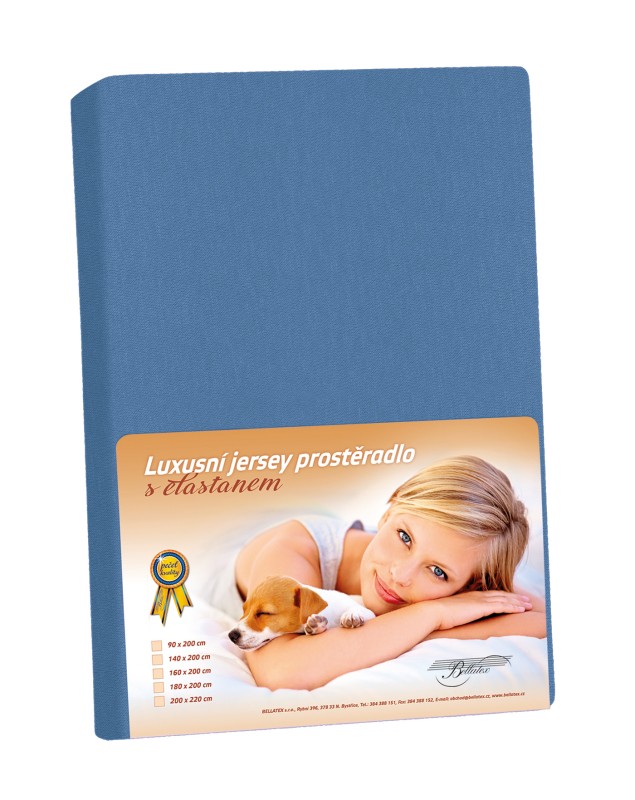 Bellatex Prostěradlo Jersey LUX, Tmavě modré - 140x200 cm