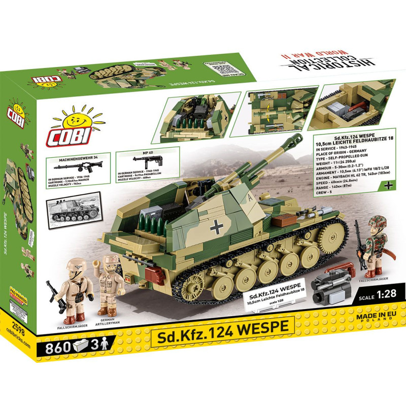 Cobi 2598 II WW Sd. Kfz. WESPE, 1:28, 860 kostek, EXECUTIVE EDITION